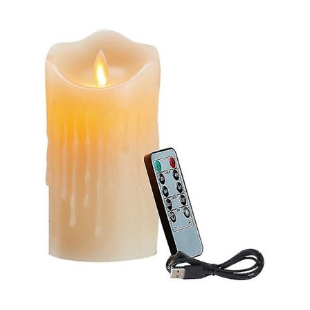 LED-lys, flimrende flammefri lys, oppladbart lys, ekte vokslys med fjernkontroll