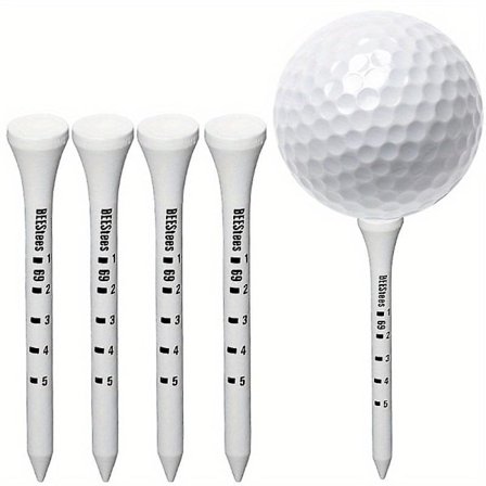 100 st professionella golftee i trä - vita 83 mm