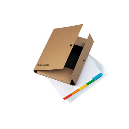 PAGNA Dokumentenmappe Pagna PUR Natur m.Druckk hellbraun, Recyclingkarton mit Kraftpapierüberzug,