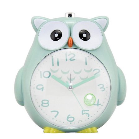 Söt uggla Mute Scanning nattlampa Dubbel ton Student Barn väckarklocka-b