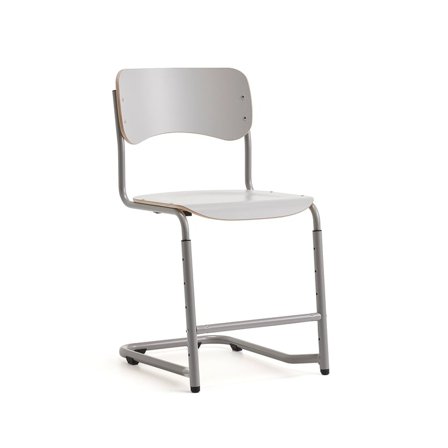 Student chair ELEVATE, adjustable height: 460-640 mm, silver/grey