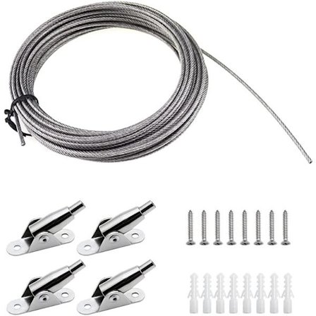 Dusjforheng wire tau 10m x 2mm rustfritt stål wire PVC belagt glatt kjetting wire rustfritt stål wire for hengende gardiner bilder hage p