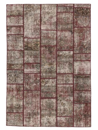 Hand Knotted Patchwork Rug 165X237 Wool Brown/Black