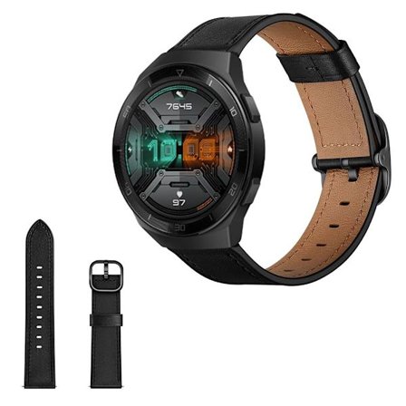 Huawei Watch GT 2e klockarmband i koskinnläder - Svart