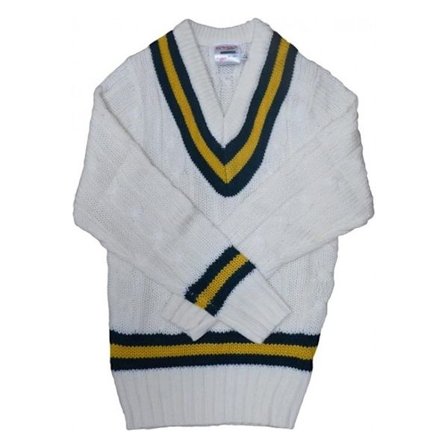 Carta Sport Herr Cricket Jumper L Vit/Grön/Amber