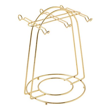 Nordic Home Køkken Bordplade Kaffekrus Holder 6 Kopper Stativ Guld Metal Kopholdere Stativ Afløb Orga-Perfet