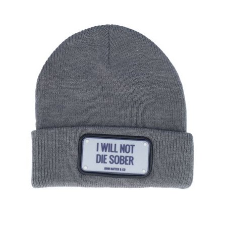 John Hatter & Co - Grå cuff Beanie - Rubber Not Die Sober Grey Cuff @ Hatstore