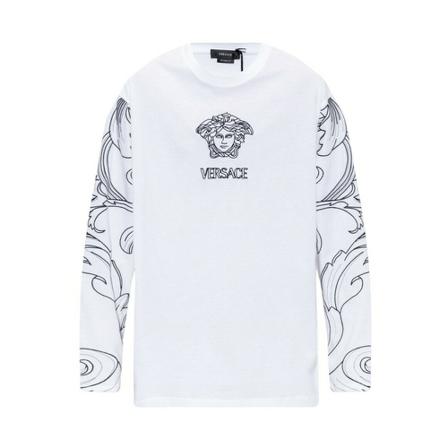 Versace Embroidered T-shirt vit, Herr, Herr, Storlek: L