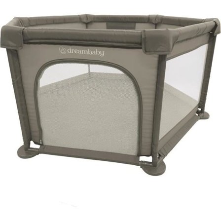 Explore Park - DREAMBABY - 6 sidor med tygbas och vadderad ram - Ø 1,40 m - H 70 cm - Taupe