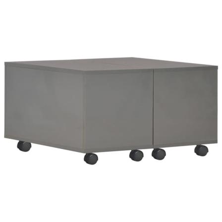 Vidaxl Soffbord Högglans Grå 60x60x35 Cm Spånskiva Grå