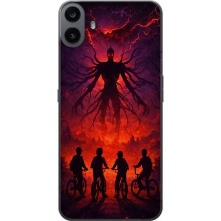 Kompatibelt Mobilskal till Nothing Nothing CMF Phone 1 Mörk fantasyillustration inspirerad av Stranger Things med övernaturlig varelse, blixtar och
