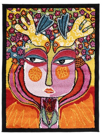 She Has Flowers In Her Hair 100X130 Small Multicolor Rug