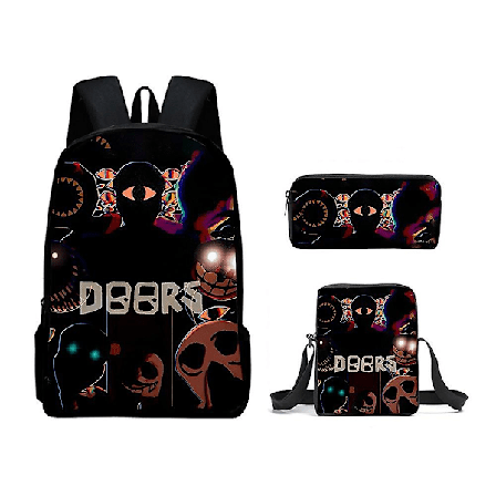 Doors Roblox Figur Escape From The Door Barneveske Skoleveske Tegneserie Ryggsekk Skulderveske Blyantveske 10 db