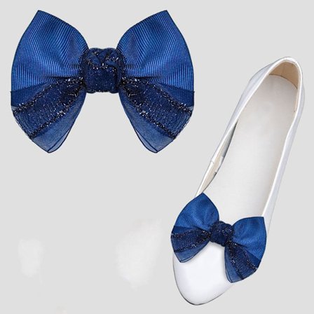 2stk Skoklips Skinnende dekorative klips BLÅ