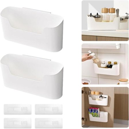 2 st självhäftande förvaringslådor för väggmontering, förvaringslåda för köksskåp, badrum, kylskåp, småsaker