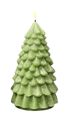 Deluxe Homeart Real Flame Led-lys Juletre Grønn H18cm