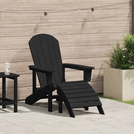 Adirondackstol Svart 82 x 74 x 92 cm HDPE