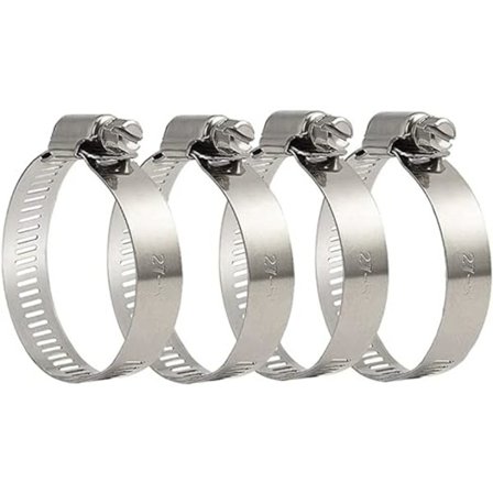 4 stk rørslangeklemme, justerbar rørslangeklemme 27-51 mm, 304 rustfritt stål slangeklemme, metallslangeklemme, for rør, husholdningsgass, 