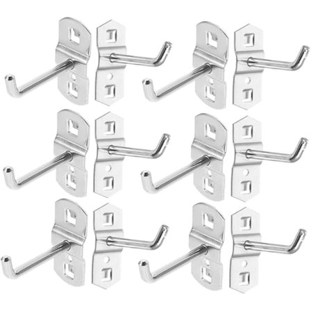 12 Stykker Plug Verktøy Kroker Veggmontert Verktøyorganisator Polstrede Perforerte Kroker Jern Display Kroker Butikk Display Kroker Sølv Jern, 75mm