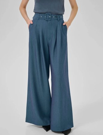 My Essential Wardrobe Vittamw High Wide Pant - Blue - 46