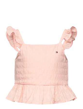 Textured Cotton Top Slvls Coral Tommy Hilfiger