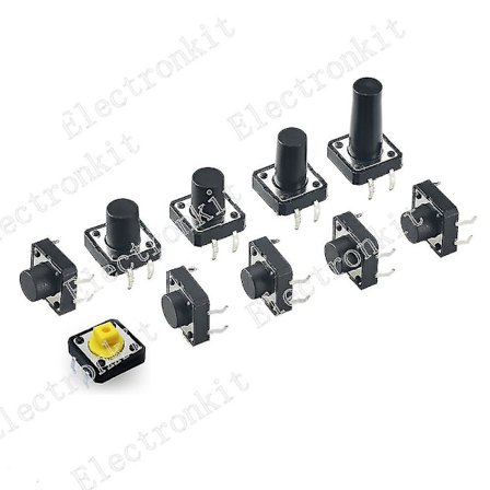50 stk. 12x12x5/6/7/8/9/10/11/12/13mm Taktswitch Trykknap Switch 12v 4pin Dip Mikro Switch Momentary Taktswitch Taktil Trykknap(12x12x13 50 stk.)