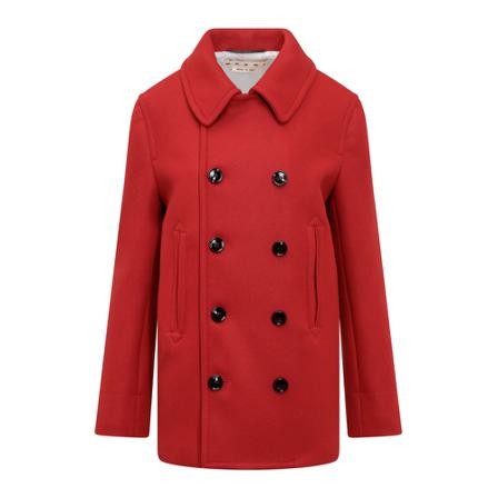 Marni Double-Breasted Coats Rød, Dame Uldfrakker