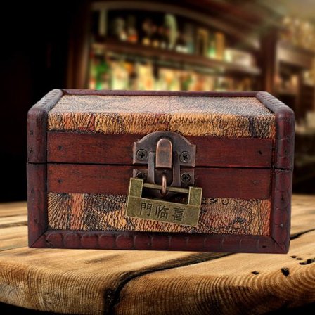 Vintage Træ Smykke Æske Opbevaringsboks Beholder Holder Hjem Dekoration med Lås