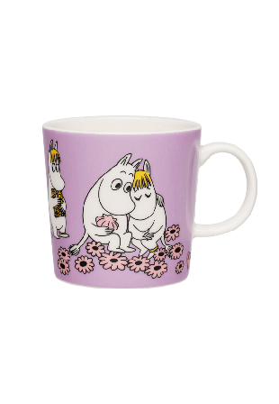 Arabia Mumin mugg 0,3L Förälskade Glas Lila 0,3 L