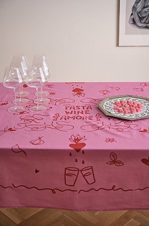 Jotex - Dug Lyserød/rød - AMORE - Køb Duge hos Jotex