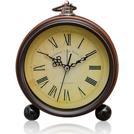 Retro Analog Vækkeur Lydløst Vintage Vækkeur Batteridrevet Nem Betjening