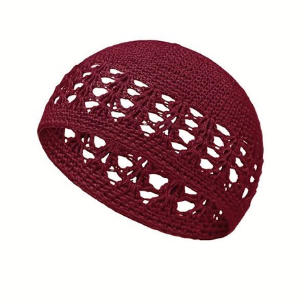 Enkel Farge Håndlaget Heklet Lue For Kvinner Menn Vinter Hold Varm Strikkeluer