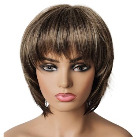 Naisten Gradient Brown Short Full Hair Wig Kerrostettu Luonnollinen Peruukki