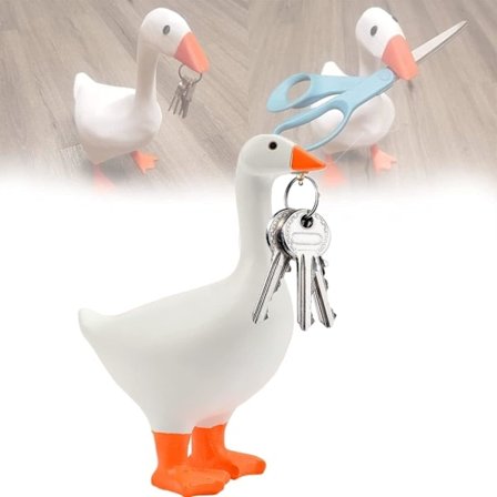 Magnetisk gås- og and-knokeholder, magnetisk resin, 3D-printet dyreholder for kjøkken, kontor, bad, stueinnredning