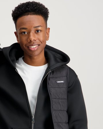 Jack & Jones JJLOUIS LIGHT BODYWARMER COLLAR JNR Schwarz Jacken Jungen - Kids Brand Store