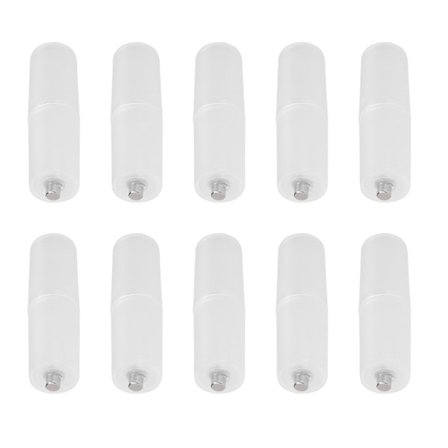 10 stk. AAA til AA Størrelse Batteri Konverter Adapter Batteriholder Etui Bryter Gjennomsiktig