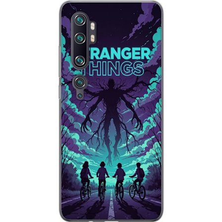 Kompatibelt Mobildeksel til Xiaomi Xiaomi Mi Note 10 Pro Stranger Things-inspirert fantasyillustrasjon med mørkt monster, syklende barn og dramatisk