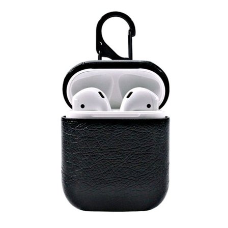 Musta Apple AirPods 1/2 pussin kotelon suojakotelo nahka nahka