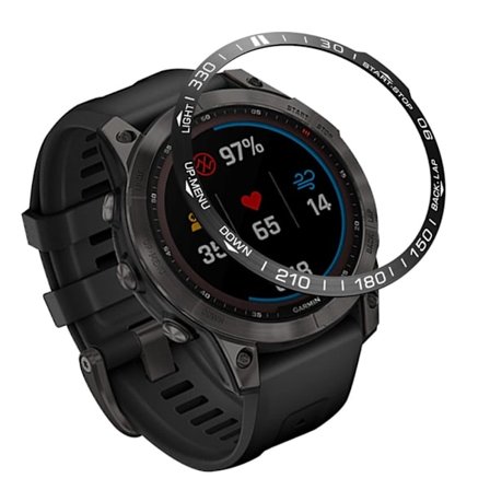 Garmin Fenix 7 sportig skala med ram i rostfritt stål - Svart / Vit