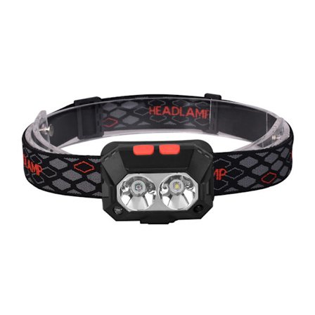 Kraftfull USB-uppladdningsbar pannlampa, 6 lägen, IPx4 vattentät, hållbar 6-8 timmar, lämplig för fiske, camping, läsning, vandring, cykling