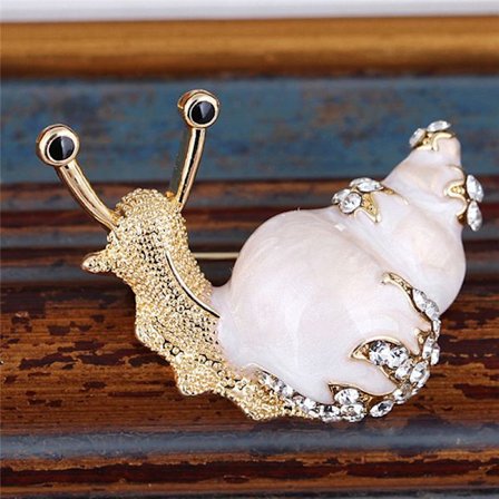 Emalje sneglebroche Pin Rhinestone Crystal Collar Dyrebroche
