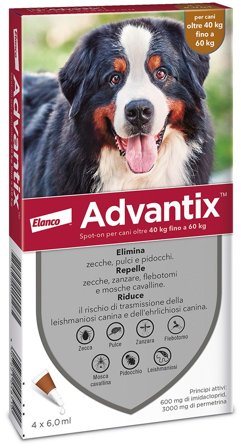 Advantix Spot On Per Cani da 40 a 60 Kg Soluzione 4 Pipette da