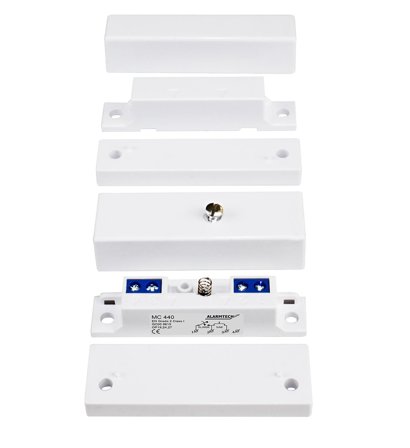 Alarmtech MC 440 Magnetkontakt utanpåliggande, med NC-funktion Vit, Larm & säkerhet