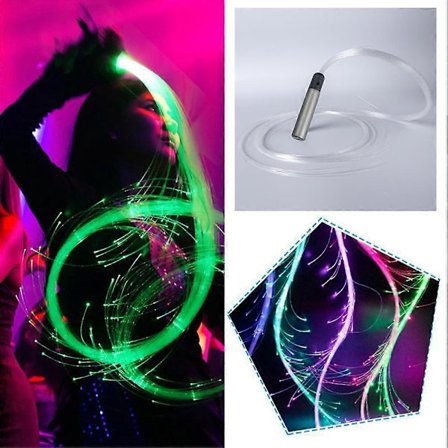RGB LED Fiber Optic Whip Light 40 Farver Multicolor Batteridrevet Scenelys ~