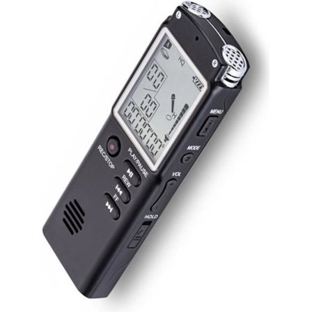 16GB Digital Stemmeoptager Lydoptager MP3-afspiller Lydport Sort