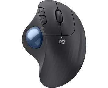 Logitech M575s - Graphite - ERGO M575S – ergonomisk, trådlös mus med styrkula