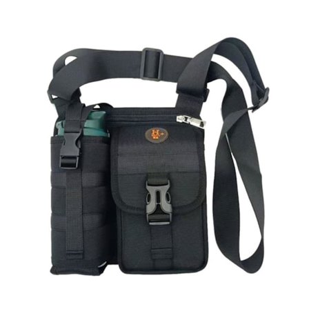 Skuldertasker med vandflaskeholder (sort)