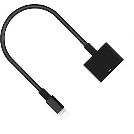 Lightning til 30-pinners adapter med kabel Synkroniseringsomformer Ladestøtte for iPhone 13/13PM/12PM/11 PM/XS/8P/iPad/iPod[D]