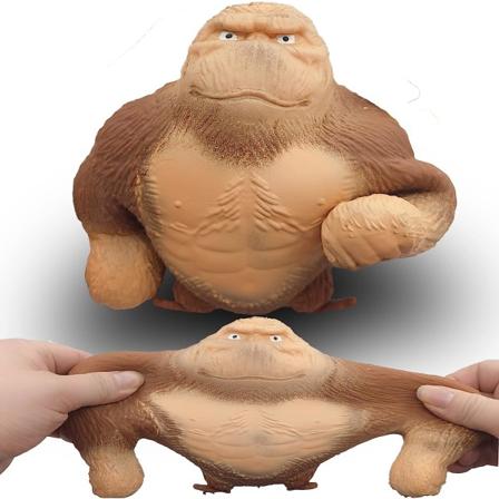 Monkey Toy, Stretchy Gorilla Figur för barn och vuxna, Dra upp dragkedjan och kläm stress relief , Stress relief för barn, Sensorisk leksak för ångest