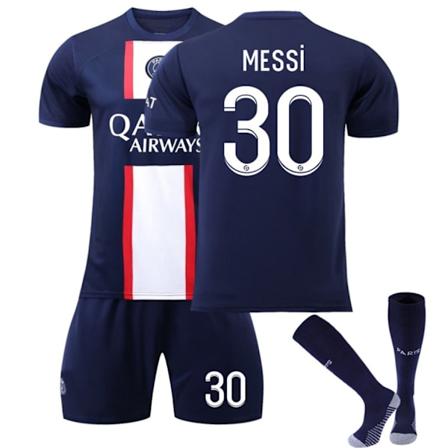 Fotballdrakt for barn Fotballtrøye Treningstrøye Messi Blå/Hvit festival Blue/White 20(5-6Years)